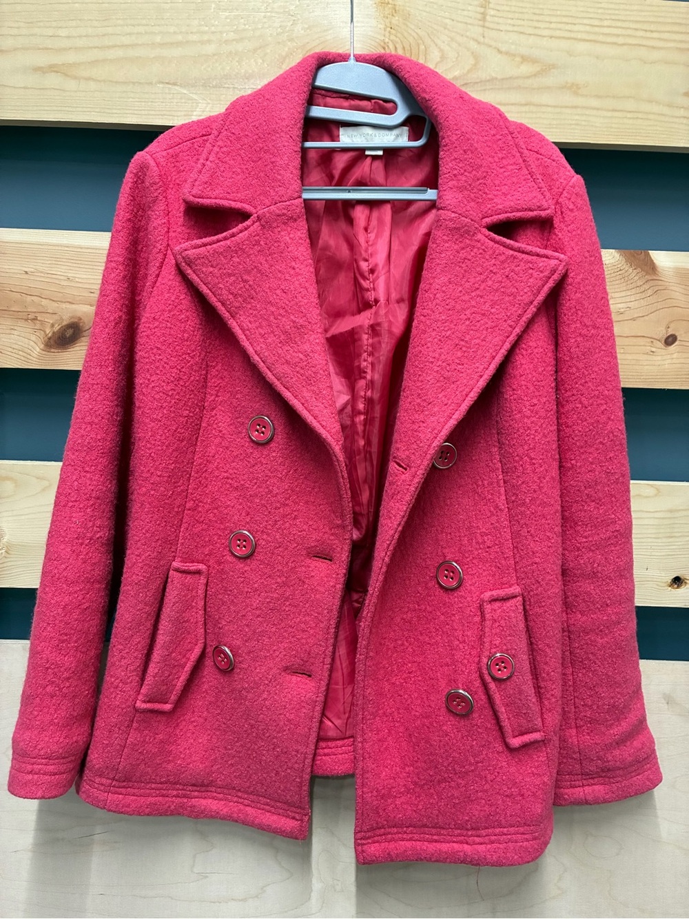Vintage Double-Breasted Wool & Viscose Peacoat